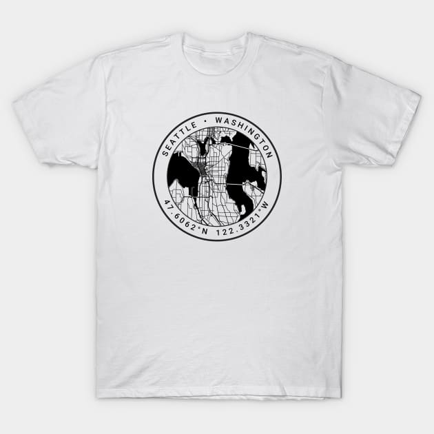 Seattle Map T-Shirt by Ryan-Cox